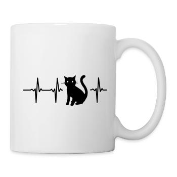 My heart beats for cats! - Mug - white - Right