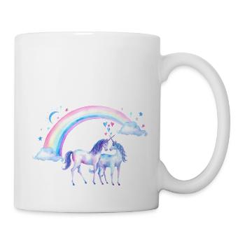 Couple de licorne en amour - Mug blanc - blanc - Droite
