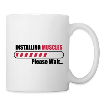 Installing muscles Bodybuilding gym fitness - Mug - white - Right