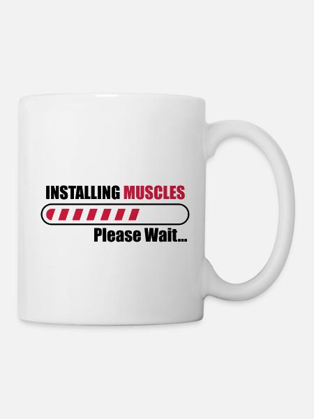 Installing muscles Bodybuilding gym fitness - Mug - white