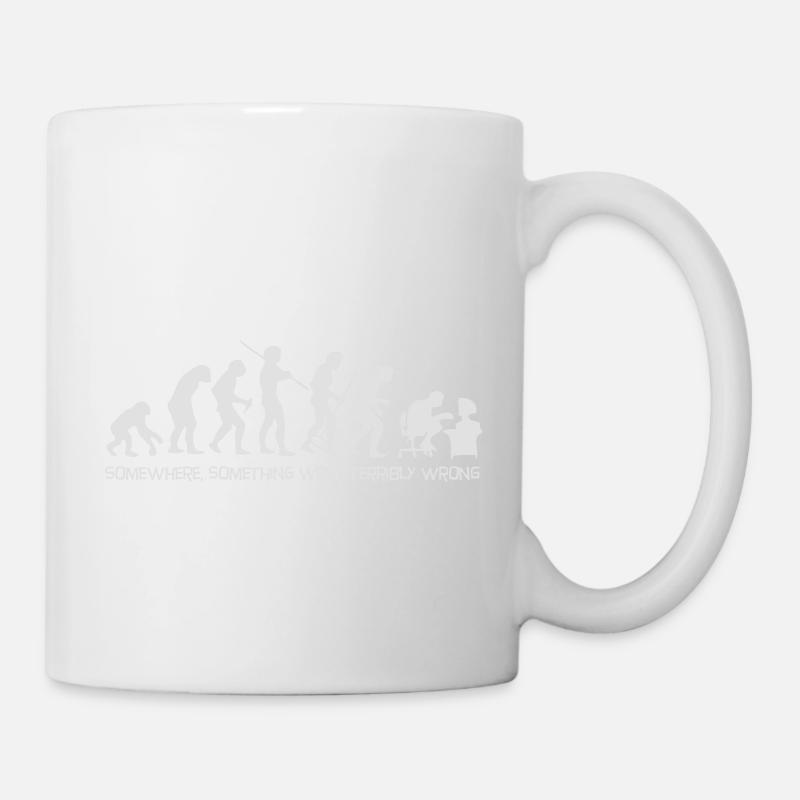 Darwin's Human Evolution From Ape To Digital Man. - Mug - white