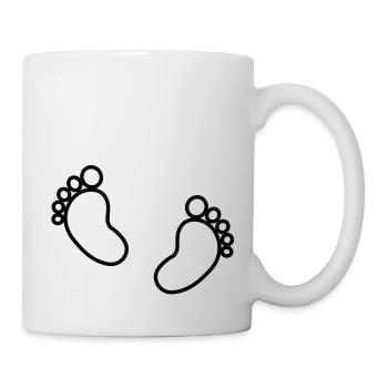 Baby Babyfüße Füße - Tasse - Weiß - Rechts