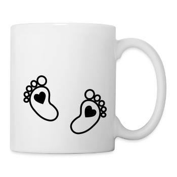Baby Füße Babyfüße - Tasse - Weiß - Rechts