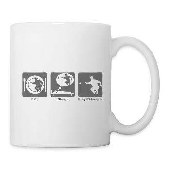petanque ball eat sleep play - Mug - white - Right