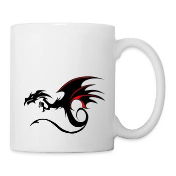 dragon tribal tattoo shape 20049 x - Mug - white - Right