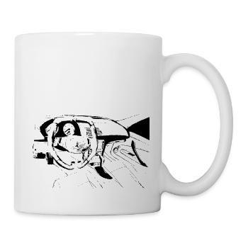 voiture de fantaisie à l'intérieur - Mug blanc - blanc - Droite