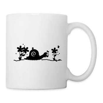 Die Schnecke / the snail (1c) - Tasse - Weiß - Rechts