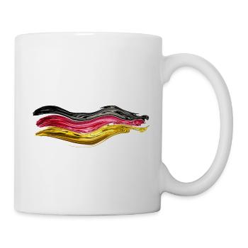 Deutschland Deutschlandflagge Deutschlandfahne WM - Tasse - Weiß - Rechts