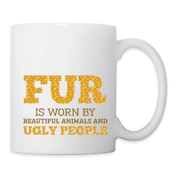 Fourrure fourrure végétalien animal animaux Amour des animaux Démo - Mug blanc - blanc - Droite