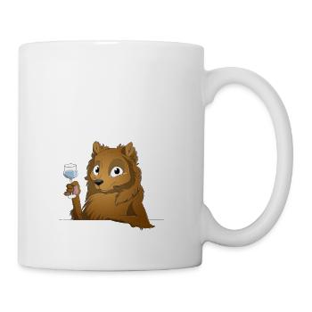 Trinkender oder treibender Spitz - Tasse - Weiß - Rechts