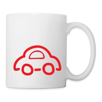 Imprint of a red car - Mug - white - Right