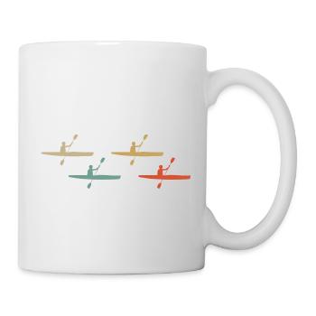Retro vintage style canoeing canoe rowing boat - Mug - white - Right