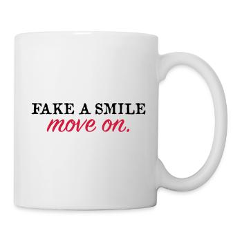 Fake a Smile and Move On - Mug blanc - blanc - Droite