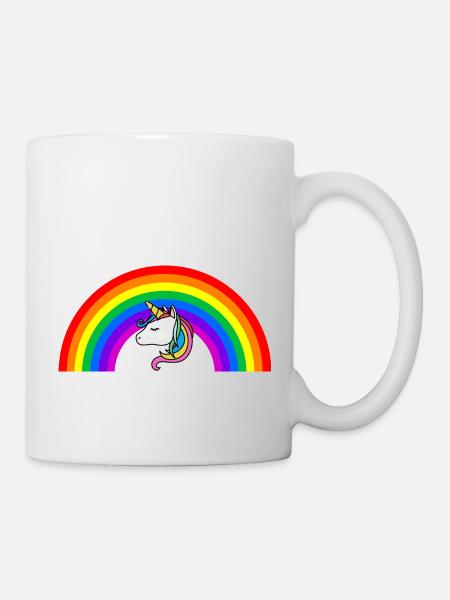 Regenbogen Einhorn - Tasse - Weiß