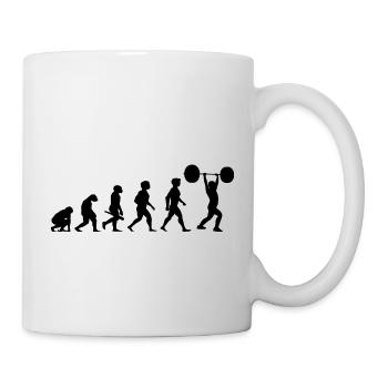 Evolution Gewichtheben Kraftsport Bodybuilding - Tasse - Weiß - Rechts