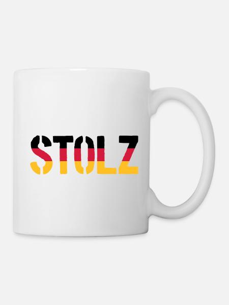 STOLZ Drapeau allemande, fier de l'Allemagne - Mug blanc - blanc