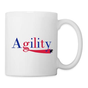 Agility Schrift ein Hund im Tunnel - Tasse - Weiß - Rechts