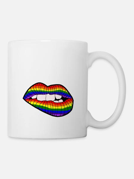 LipBite Rainbow - Tasse - Weiß