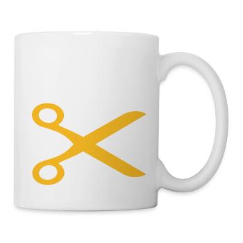 Ciseaux de coiffeur - Mug blanc - blanc - Droite