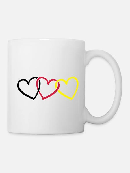 deutschland_herzen__love__f3 - Tasse - Weiß