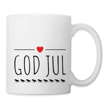 GOD JUL - ELKS - MOOSE - HEART - Tasse - Weiß - Rechts