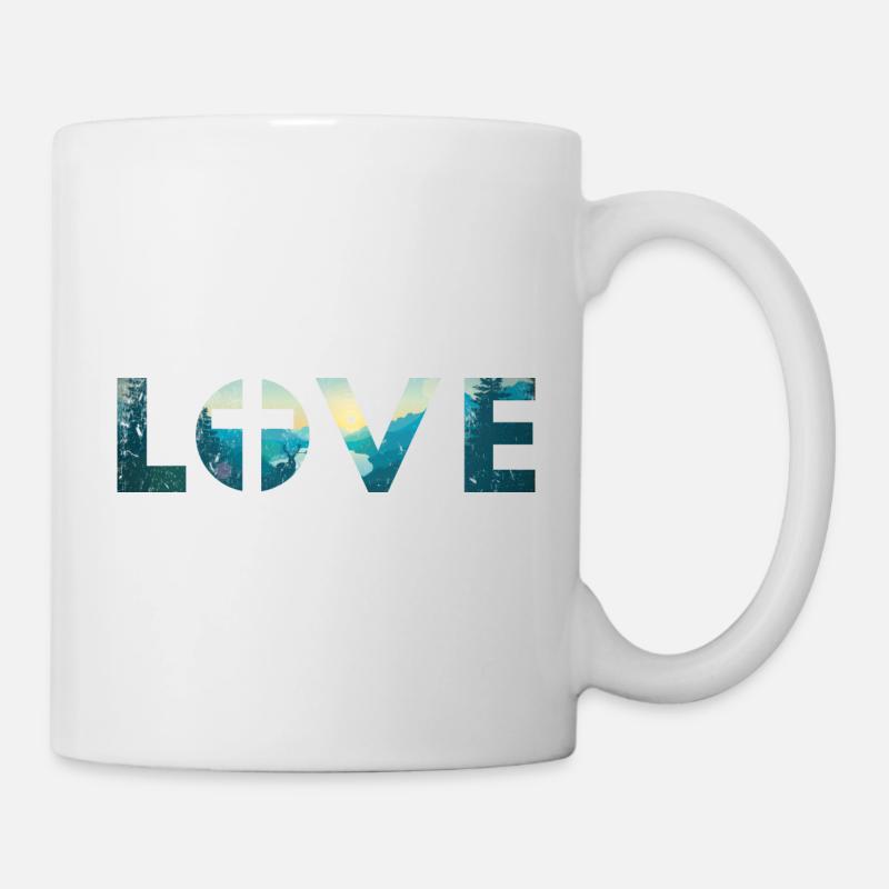 Love with cross - Mug - white