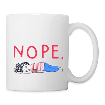 Nope Lustige Grafik Nope - Tasse - Weiß - Rechts