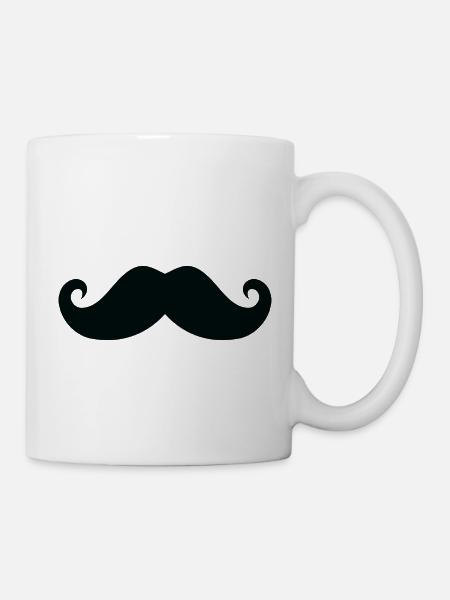 Schnauzbart Geschenk Moustache - Tasse - Weiß