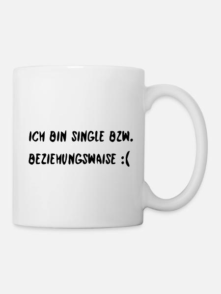 Ich bin Single bzw. Beziehungswaise - Tasse - Weiß