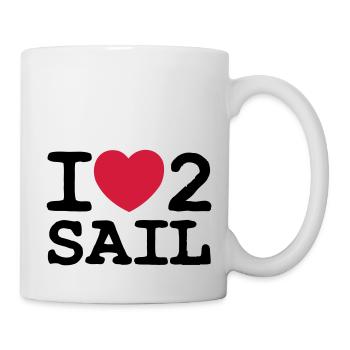 I LOVE 2 SAIL - 2 COLOUR - Mug blanc - blanc - Droite