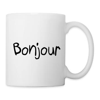 Bonjour - Tasse - Weiß - Rechts