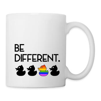 Be Different LGBT Gay Duck Regenbogen - Tasse - Weiß - Rechts