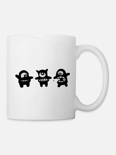 cartoon monsters trio - Mug - white