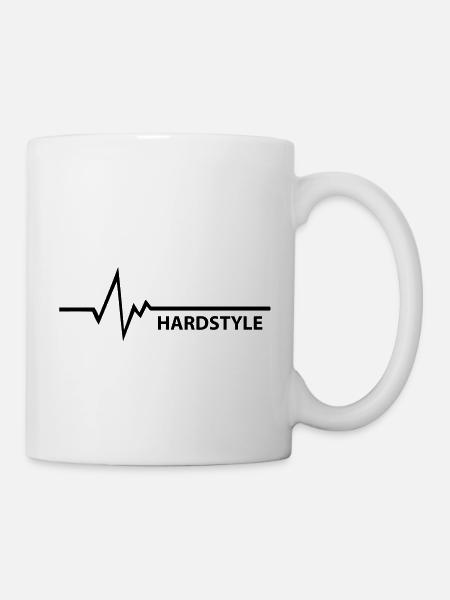 HARDSTYLE MUSIQUE FREQUENCE BASS LINE - Mug blanc - blanc
