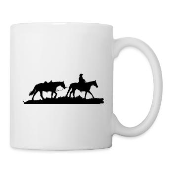 Motiv Westernreiter - Tasse - Weiß - Rechts