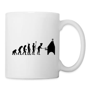 evolution pizza - Tasse - Weiß - Rechts