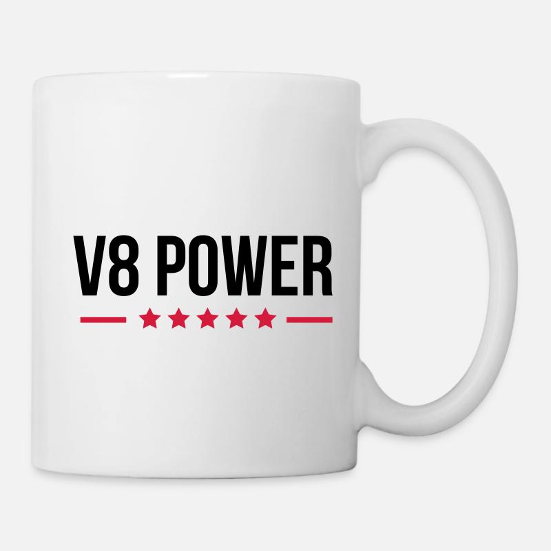 V8 Power - Tasse - Weiß