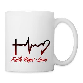 Glaube, Liebe, Hoffnung - Tasse - Weiß - Rechts
