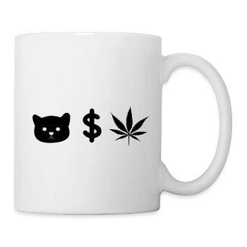 CHAT ARGENT MAUVAISES HERBES - Mug blanc - blanc - Droite