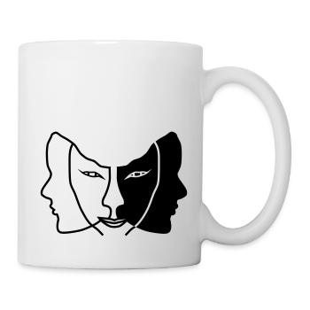 lumière sombre masque gemini - Mug blanc - blanc - Droite