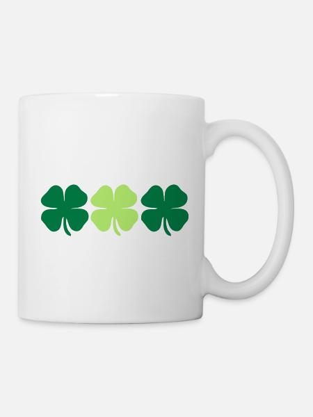 3 4 leaf clovers - Tasse - Weiß