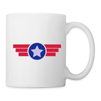 Emblème de logo d'insigne fanion 3c - Mug blanc - blanc - Droite