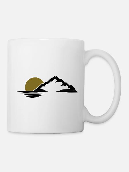 Berge Sonne Insel - Tasse - Weiß