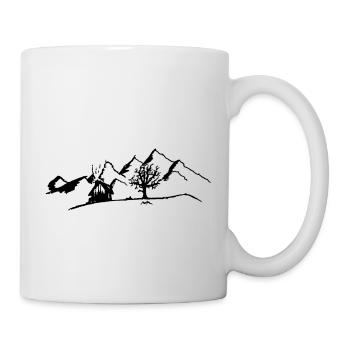 Hütte im Schnee in den Bergen - Tasse - Weiß - Rechts
