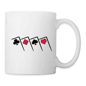 Pokern Poker all in Texas Holdem Karten Shirt - Tasse - Weiß - Rechts