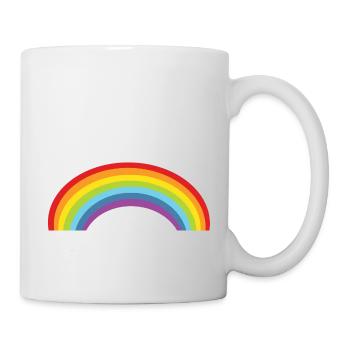 arc en ciel Rainbow Vintage 80 Gay Pride girly - Mug blanc - blanc - Droite