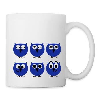 Funny Owl Faces | T-shirts printing - Mug - white - Right