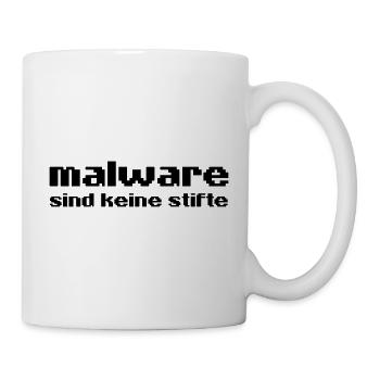 malware sind keine stifte Hacker Virus Trojaner - Tasse - Weiß - Rechts