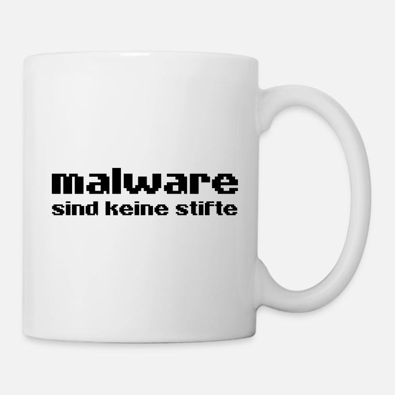 malware sind keine stifte Hacker Virus Trojaner - Tasse - Weiß