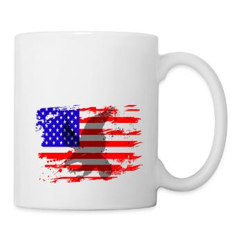 US Flagge mit Adler Greifvogel - Tasse - Weiß - Rechts